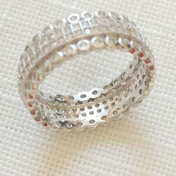 Sterling silver cz eternity band ring size 8 NEW - Picture 3 of 9